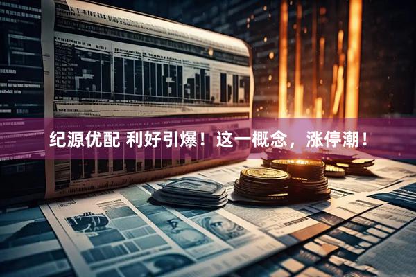 纪源优配 利好引爆！这一概念，涨停潮！